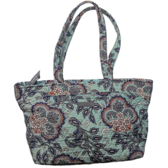 Vera Bradley Handbags - Vera Bradley Tote Bag "Fan Flowers" Mint Green Paisley Print